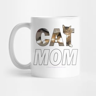 CAT MOM - long hair tabby cat oil painting word art Mug